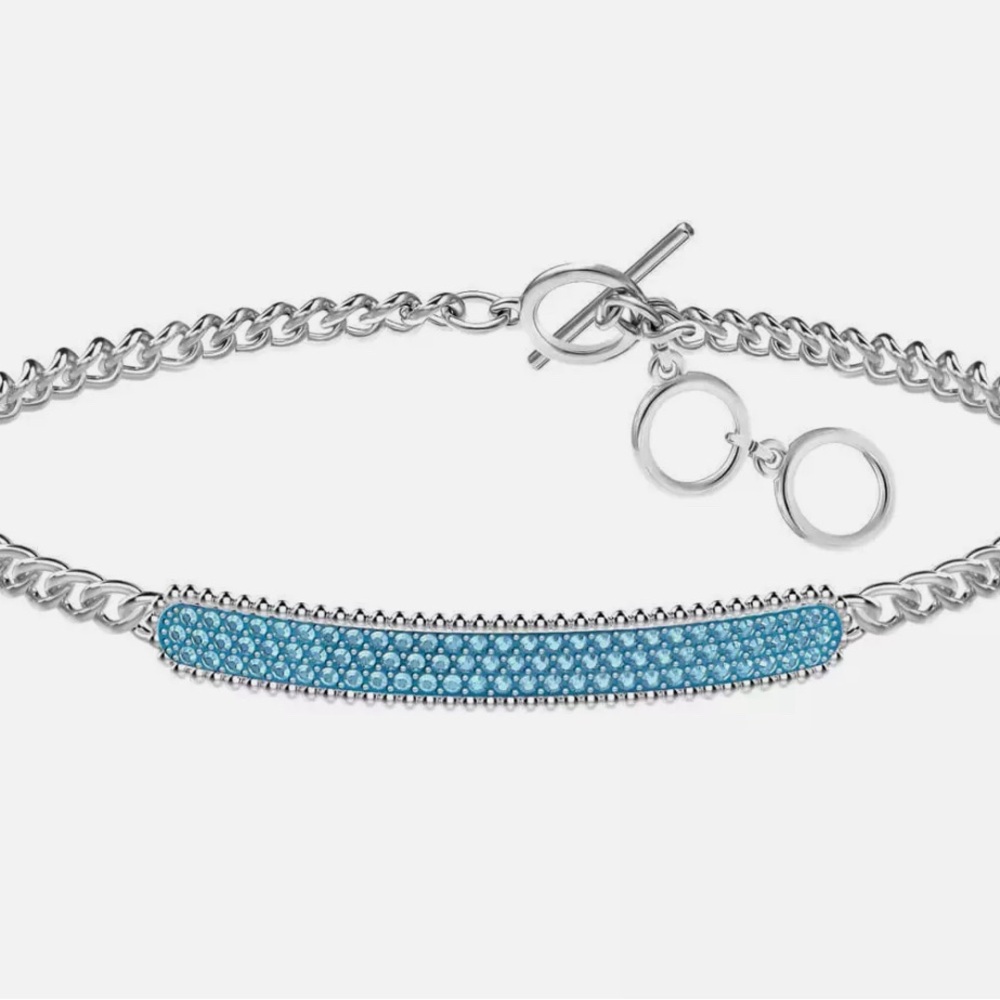 Swarovski 5406992 LOCKET BRACELET, BLUE, RHODIUM PLATING
